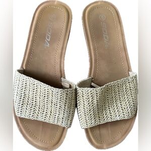 Soda Woven Slide On Sandals